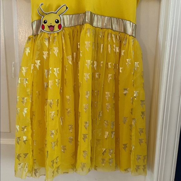 Pokémon Pikachu Cosplay Short Sleeve Hooded Tutu Dress with lightening bolts - Picture 3 of 7